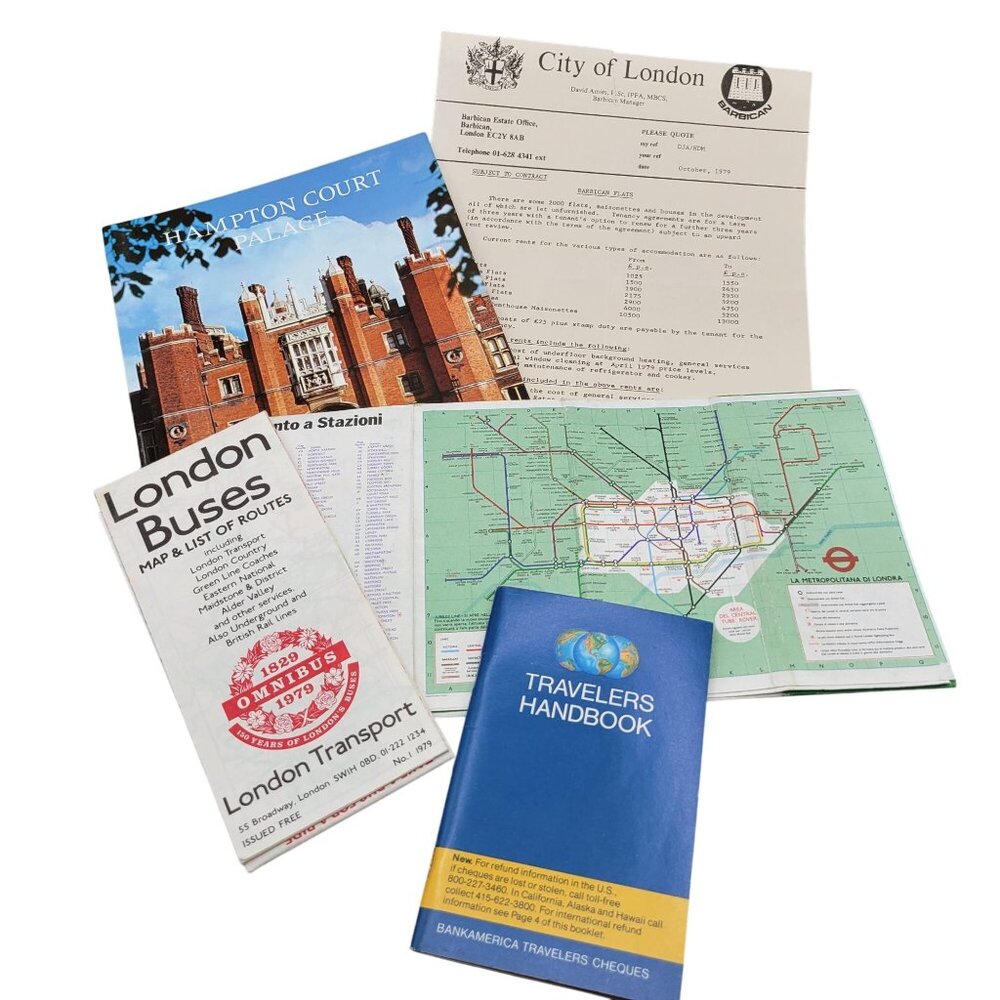 Vintage London England Pamphlets Maps Souvenirs 1980